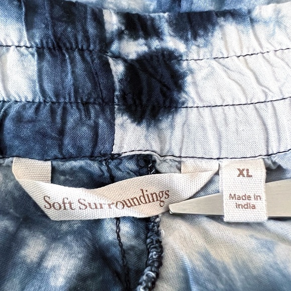 Soft Surroundings Women’s Tie Dye Sheer Embroidered Cropped Pants Size XL GUC - Picture 5 of 9